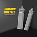 Miniatyrbilde 6 av 8: V3 10ml PET Plast Unicorn Flasker for Væske - Tomme Dråpeflasker - 20x 10ml (Klar Flaske med Klar Lokk) Clear Bottle With Clear Cap