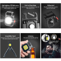Miniatyrbillede 6 af 8: Genopladelig nøglering arbejdslys LED camping lanterne, 2 stk. Mini COB lommelygte, 7 lystilstande multifunktionel bærbar mini lommelygte til nødsituationer