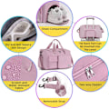Miniatyrbillede 4 af 6: Sports- og træningstaske til kvinder og mænd med skorum, weekendrejsetaske, overnatningstaske til kvinder, sammenklappelig vandtæt hospitalstaske Pink (With Toiletry Bag)