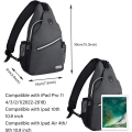 Pikkukuva 3 / 6: Sling-reppu, monikäyttöinen crossbody-olkalaukku, matkustus- ja vaelluspäiväreppu Space Gray