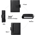 Miniatyrbild 4 av 8: Kreditkortshållare RFID-blockerande minimalistisk trifold plånbok för män Automatisk popup-metallfodral med ID-fönster och blixtlåsförsedd myntficka Black