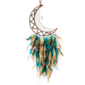 Miniatyrbilde 1 av 5: Drømmefanger Måne Drømmefangere for Soverom Brun&Blå Fjær Drømmefangere Dreamcatcher Ornamenter for Soverom Vegg Hengende Gaver