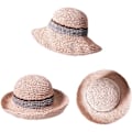Miniatyrbild 3 av 6: Solhatt Floppy Halmhatt Bred Brätte Fällbar UV-skydd Hink Sommar Strandhatt för Flickor Kvinnor Pink One Size