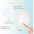 Pikkukuva 2 / 5: Selfie-rengasvalo, kosketusohjaus, ladattava 800 mAh:n 60 LED-rengasvalo 3 valotilassa iPhone/Android-kannettavan valokuvaukseen