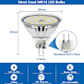 Miniatyrbilde 2 av 7: 10 stk 5W GU5.3 LED-pærer, MR16 LED-pærer Kald hvit 6000K, 450lm Lyse energisparende pærer Eqv. 45W halogen spotlight Cool White 10 Count (Pack of 1)