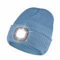 Miniatyrbilde 1 av 4: Unisex 4 LED Lighted Beanie Cap, USB Rechargeable Running Hat Super Bright Hands Free Headlight Torch Hat, LED Hat for Running Hiking(Cold Blue)