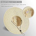 Miniatyrbillede 6 af 6: Damebred Strawhat med Bred Skygge, Foldbar, Rulbar, Strandhat, Solhat, UPF 50+ 07RopeBeige