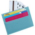 Miniatyrbild 4 av 8: Äkta läder korthållare 7 kortplatser Minimalistisk Ultra Slim för jacka, byxor Turquoise
