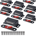 Miniatyrbillede 1 af 8: Skabmagneter Magnetisk Dørstopper Rustfrit Stål Dørmagnet til Køkken Badeværelse Skab Garderobe Skabslåger Skabslåge Skuffelås 20 Black 8 pack