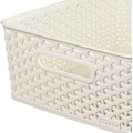 Miniatyrbild 2 av 5: My Style Rattan Effect Set om 3 medelstora rektangulära förvaringskorgar 13 liter - Off White White 3 x 12L Medium