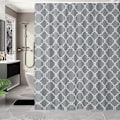Miniatyrbillede 1 af 8: Bruseforhæng Skimmelsikkert, 183 x 183 cm, Grå Badeforhæng til Brusebad, Vandafvisende Vaskbar Hurtigtørrende Polyester Grey Geometric