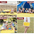 Miniatyrbilde 4 av 5: Piknikteppe Strandmatte Stor med Foldbar Sandsikker Piknik Strandmatte for Utenfor Gress Camping Reise Vaskbar Matte (150 * 200CM, Gul)