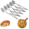 Miniatyrbillede 1 af 5: Pastaskærer, Multi-hjul Udtrækkelig Rustfrit Stål Pizzaslicer Multi-rund Dejdeler Til Køkken Bageværktøj(5 Hjul)