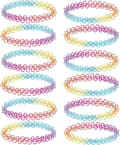 12-pack Choker Halsband Set Henna Tatuering Stretch Elastiska Smycken Kvinnor Flicka Gåva