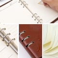 Miniatyrbillede 2 af 5: A5 Notebook 6 Huller PU Læder Cover Notebook, Løs Lomme Læder Genopfyldelig Notebook Binder Ringe Journal Hard Cover Dagbog Forretning (Brun)
