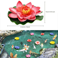 Miniatyrbilde 2 av 7: Flytende blomster for dammer, kunstige skumblomster Lotusblomster Falske flytende damsplanter Realistiske vannlilje pads ornamenter for hagedam Akvarium Fi Red, Yellow, Blue, Pink, Light Pink