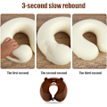 Miniatyrbilde 4 av 7: Pute Cartoon Dyre Nakkestøtte Pute 30 * 30cm Memory Foam Nakkepute U-formet Elastisk Barn Reisepute Bærbar U-formet Pude for H 30*30cm