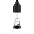 Pikkukuva 3 / 8: V3 10ml PET-muoviyksisarvispullot nesteille - Tyhjät tippupullot - 20x 10ml (Kirkas pullo mustalla korkilla) Clear Bottle With Black Cap