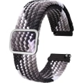 Miniatyrbild 1 av 8: Nylonklockarmband, justerbara flätade öglor för män och kvinnor, 16 mm 18 mm 19 mm 20 mm 22 mm 24 mm att välja mellan Gradient Black / Silver Buckle 20mm