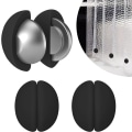 Miniatyrbild 1 av 6: Rostfria vikter, duschdraperimagneter som aldrig rostar, silikoninlindade tunga starka magneter förhindrar att duschdraperifodret blåser bort, klämmor för duschdraperi Black 3 Pairs (6pcs)