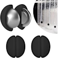 Miniatyrbillede 1 af 6: Rustfrie bruseforhængsmagneter, silikoneindpakkede tunge, stærke magneter forhindrer bruseforhængsfor i at blæse gardinklipsannonce Black 3 Pairs (6pcs)