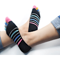 Pikkukuva 6 / 7: Naisten matalat varrettomat varpaiden erottavat puuvillaiset sukat, 4/5 paria Multicoloured 1 5 Pairs 45392