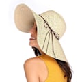 Miniatyrbilde 3 av 5: Kvinner Foldable Floppy Bred Brede Brede Solhatt Sommer Strandhatt UV UPF 50+ 04Style Beige