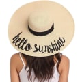 Miniatyrbilde 1 av 7: Kvinner sammenleggbar floppy bredbremmet stråsolhatt sommer strandhatt UV UPF 50+ 06Style Beige