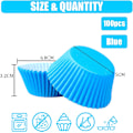 Miniatyrbillede 2 af 7: Blå cupcake-forme i papir til King Charles' kroningsdekorationer, bageforme, mini muffin-forme, muffin-forme, P Blue