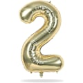 Miniatyrbild 8 av 8: lloon Nummer 2 Champagne Guld, Stor Folie Ljus Guld Nummer Ballonger Set 0-9 för Kvinnor Män, Digital 2 Helium Ballonger för Pojkar Flickor 2:a Födelsedag A Champagne Gold Number 2