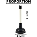 Miniatyrbilde 2 av 6: Toalett- og avløpsrenser - 100 mm (4 tommer) kopp og 225 mm (9 tommer) plastgrep med svart kopp, avløpsrenser for hjemmet, T