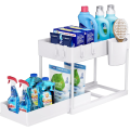 Miniatyrbild 1 av 7: 1-pack förvaring under diskho i köket, 2-vånings hylla under diskho med utdragbar låda, mångsidig förvaring under diskho i badrum för Cou White 1