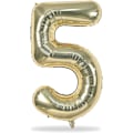 Miniatyrbillede 8 af 8: Guld ballon nummer 5, 40 tommer store selvopblæsende folie nummer balloner 0-9, lys guld digital 5 helium ballon til 5. pigers drenges kvinders fødselsdag Champagne Gold Number 5