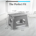 Miniatyrbilde 5 av 8: Sammenleggbar trinnkrakk - Den lette trinnkrakken er robust nok til å støtte voksne og trygg nok for barn. Åpnes enkelt med ett kast. Flott for Gray 9Inch  2PACK