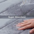 Miniatyrbilde 3 av 5: 40 x 60 cm, ekstra myk sklisikker baderomsmatte, superabsorberende badematter, maskinvaskbar tørr baderomsmatte fotmatte, lysegrå