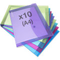 Miniatyrbild 1 av 6: 1665 Popper-plånböcker, A4+, Assorterade transparenta färger, 10-pack Transparent Assorted Colours Pack of 10