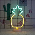 Miniatyrbilde 2 av 4: LED Ananas Neonlys Varmhvit LED Neonlys med Base Batteri/USB Drevet Egnet for Hawaiian Luau Sommerfest