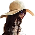 Miniatyrbilde 1 av 6: Kvinner Foldable Floppy Bred Brede Brede Solhatt Sommer Strandhatt UV UPF 50+ 05Style Khaki