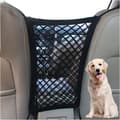 Easy-to-Install Adjustable Polyester Dog Car Barrier - Pet Safety Net with Mesh Storage for Cars & SUVs
