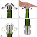 Miniatyrbillede 3 af 8: 4 stk. flaskepropper i rustfrit stål, champagnepropper, vinpropper, proseccopropper, genanvendelige flaskepropper, vinpropper, vin C