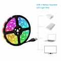 Miniatyrbillede 5 af 5: USB LED-strimmelbelysning, RGB 5050-lys, 24-tasters infrarød fjernbetjening, sikker og berøringsvenlig, gør-det-selv-indendørsdekoration, tv-baggrundsbelysning (3,28 fod / 1 m)