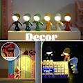 Miniatyrbillede 3 af 5: 3 stk. Mini LED Mecha natlys - Sød lille helt figur lampe - Foldbar robot - Lille bordlampe - Gave til fødselsdag