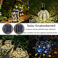 Miniatyrbillede 5 af 8: Sæt med 2 solcellelamper, udskiftningstop med LED-pærer, solcellepanel, lanternetop, udskiftningstop, lyspære, reservedel til udendørs ophængning
