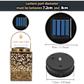 Miniatyrbillede 2 af 8: Sæt med 2 solcellelamper, udskiftningstop med LED-pærer, solcellepanel, lanternetop, udskiftningstop, lyspære, reservedel til udendørs ophængning