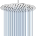 Miniatyrbillede 1 af 8: Regnbruserhoved, Voolan 12\" Stor Rund Højtryksbruserhoved Fremstillet af 304 Rustfrit Stål, Luksuriøst Moderne Look - Universal Væg- og Loftmontering Chrome 12 inch