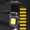 Miniatyrbillede 3 af 8: Genopladelig nøglering arbejdslys LED camping lanterne, 2 stk. Mini COB lommelygte, 7 lystilstande multifunktionel bærbar mini lommelygte til nødsituationer