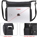Miniatyrbild 4 av 7: Vattentät budväska axelväska 13 tum, multifickor canvas crossbody väska för män, casual lätt axelväska för utomhusfiske camping Black