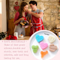 Miniatyrbillede 3 af 6: Valentines Chokoladeforme - 1 stk. 6-huls Silikon Chokoladeform - Hjerteformet Kage Chokolade Fremstillingsform til Valentinsdag & Bryllup & Fødselsdag Brown Heart