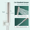 Miniatyrbild 4 av 8: Handhållen dusch Handhållen duschspray Badrum duschstav Högtryck Lyx handdusch Mässing Högflödes handduschhuvud, Dubbla funktioner Brushed Nickel Dual Functions Style