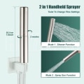 Miniatyrbilde 4 av 8: Håndholdt dusj håndholdt dusjspray baderom dusjstav høytrykks luksus hånddusj messing høystrøms hånddusjhode, dobbeltfunksjoner Brushed Nickel Dual Functions Style